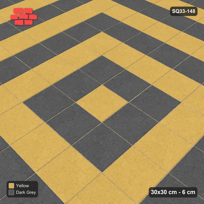 Interlock (Pasco) 30x30 cm · SQ33-148 · Concentric Square Rings · Side view Interlock (Pasco) 30x30 cm · SQ33-148 · Concentric Square Rings · Side view