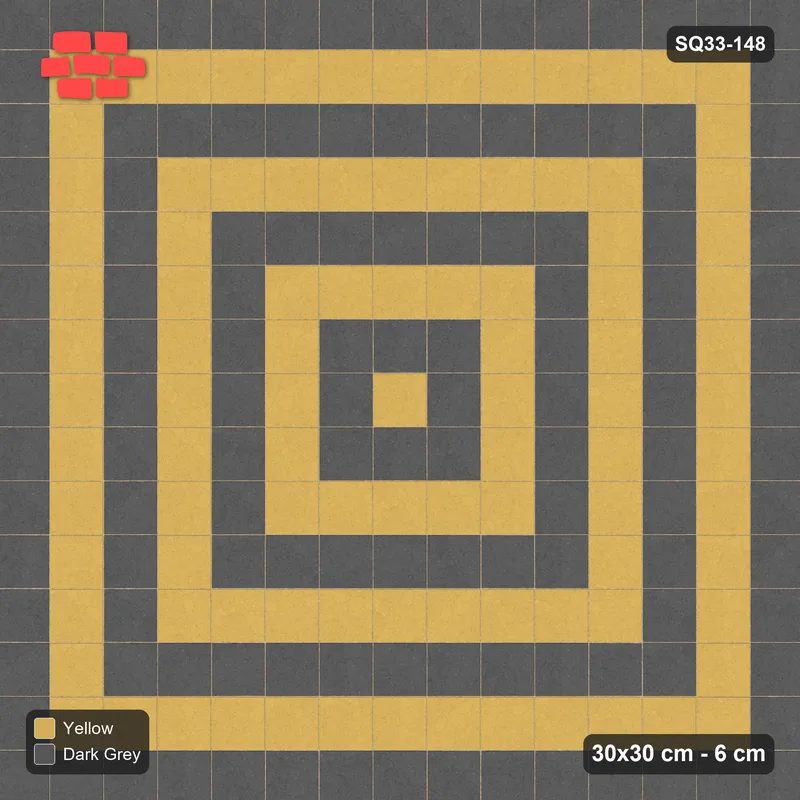 Interlock (Pasco) 30x30 cm · SQ33-148 · Concentric Square Rings · Top view Interlock (Pasco) 30x30 cm · SQ33-148 · Concentric Square Rings · Top view