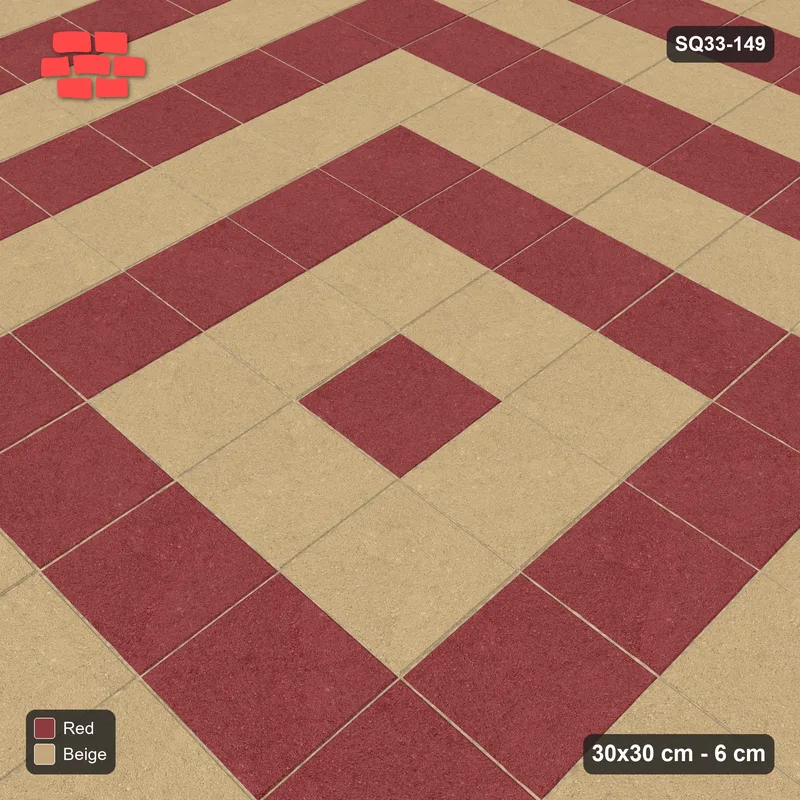 Interlock (Pasco) 30x30 cm · SQ33-149 · Concentric Square Rings · Side view Interlock (Pasco) 30x30 cm · SQ33-149 · Concentric Square Rings · Side view