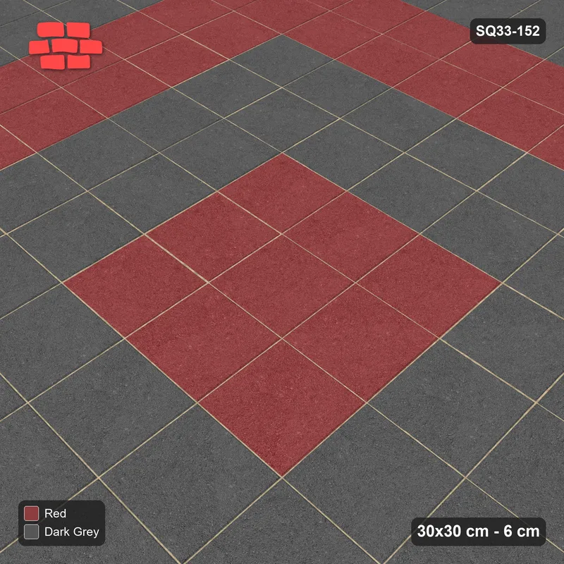 Interlock (Pasco) 30x30 cm · SQ33-152 · Concentric Square Rings · Side view Interlock (Pasco) 30x30 cm · SQ33-152 · Concentric Square Rings · Side view