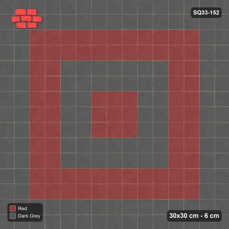 Interlock (Pasco) 30x30 cm · SQ33-152 · Concentric Square Rings · Top view Interlock (Pasco) 30x30 cm · SQ33-152 · Concentric Square Rings · Top view