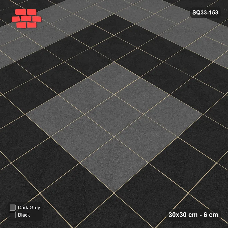 Interlock (Pasco) 30x30 cm · SQ33-153 · Concentric Square Rings · Side view Interlock (Pasco) 30x30 cm · SQ33-153 · Concentric Square Rings · Side view