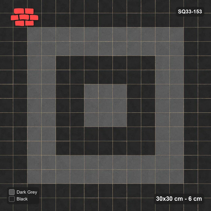 Interlock (Pasco) 30x30 cm · SQ33-153 · Concentric Square Rings · Top view Interlock (Pasco) 30x30 cm · SQ33-153 · Concentric Square Rings · Top view