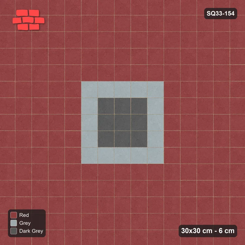 Interlock (Pasco) 30x30 cm · SQ33-154 · Central Square Medallion · Top view Interlock (Pasco) 30x30 cm · SQ33-154 · Central Square Medallion · Top view