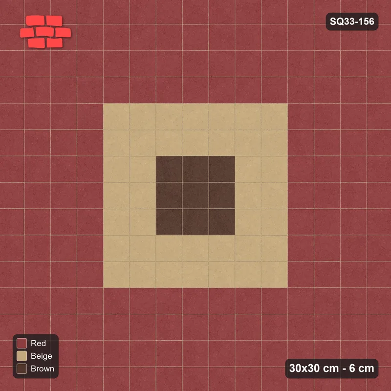 Interlock (Pasco) 30x30 cm · SQ33-156 · Central Square Medallion · Top view Interlock (Pasco) 30x30 cm · SQ33-156 · Central Square Medallion · Top view