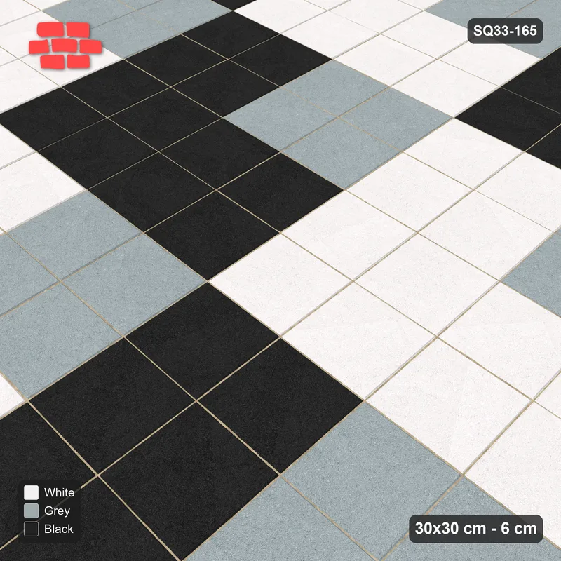 Interlock (Pasco) 30x30 cm · SQ33-165 · Quadrant Medallion Tiles · Side view Interlock (Pasco) 30x30 cm · SQ33-165 · Quadrant Medallion Tiles · Side view