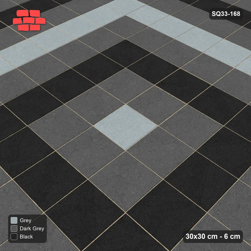 Interlock (Pasco) 30x30 cm · SQ33-168 · Tonal Rings · Side view Interlock (Pasco) 30x30 cm · SQ33-168 · Tonal Rings · Side view