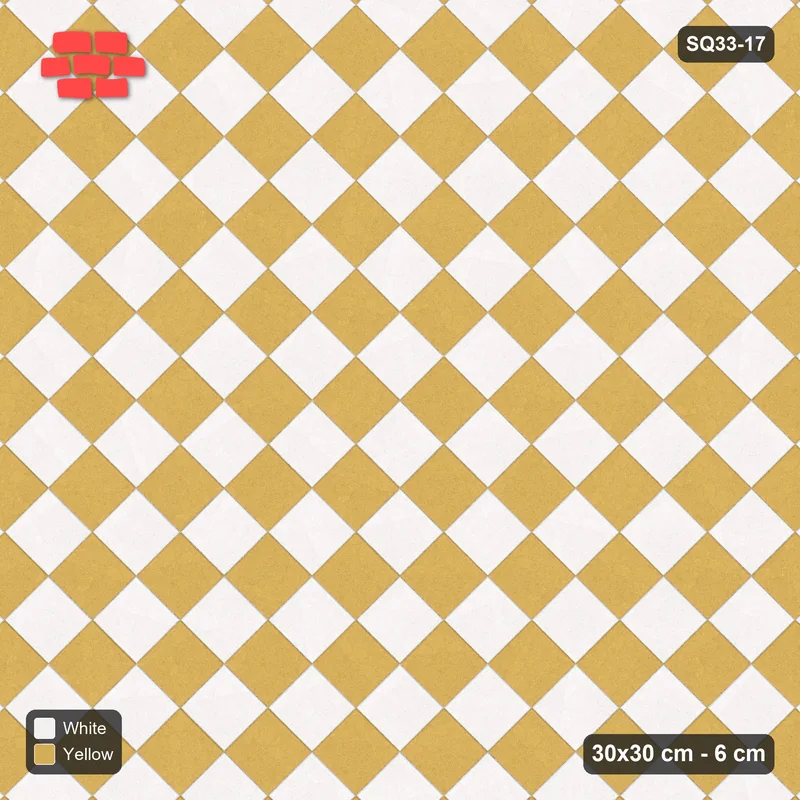 Interlock (Pasco) 30x30 cm · SQ33-17 · Diagonal stack, checkerboard · Top view Interlock (Pasco) 30x30 cm · SQ33-17 · Diagonal stack, checkerboard · Top view