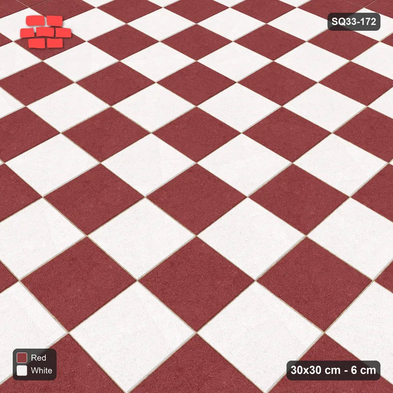 Interlock (Pasco) 30x30 cm · SQ33-172 · Single Course Border with Checker Field · Side view Interlock (Pasco) 30x30 cm · SQ33-172 · Single Course Border with Checker Field · Side view