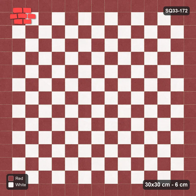 Interlock (Pasco) 30x30 cm · SQ33-172 · Single Course Border with Checker Field · Top view Interlock (Pasco) 30x30 cm · SQ33-172 · Single Course Border with Checker Field · Top view