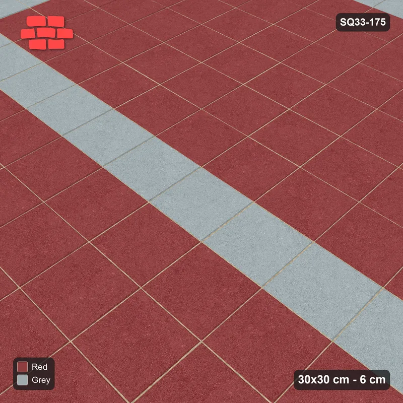 Interlock (Pasco) 30x30 cm · SQ33-175 · Single Course Border with Centre Band Field · Side view Interlock (Pasco) 30x30 cm · SQ33-175 · Single Course Border with Centre Band Field · Side view