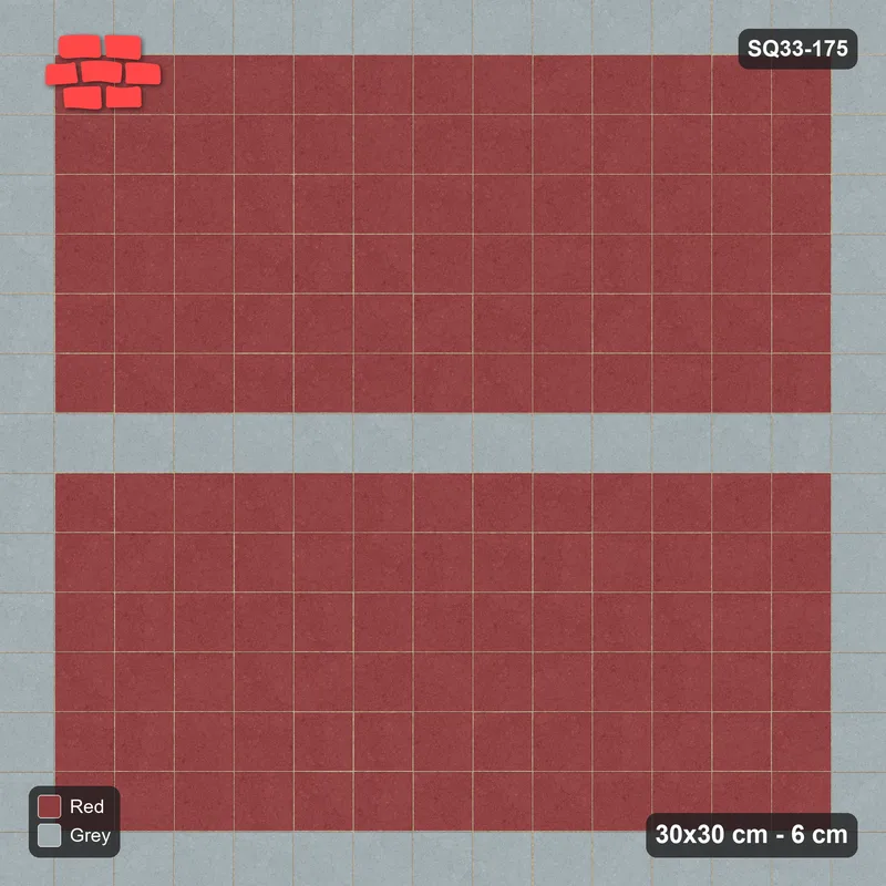 Interlock (Pasco) 30x30 cm · SQ33-175 · Single Course Border with Centre Band Field · Top view Interlock (Pasco) 30x30 cm · SQ33-175 · Single Course Border with Centre Band Field · Top view