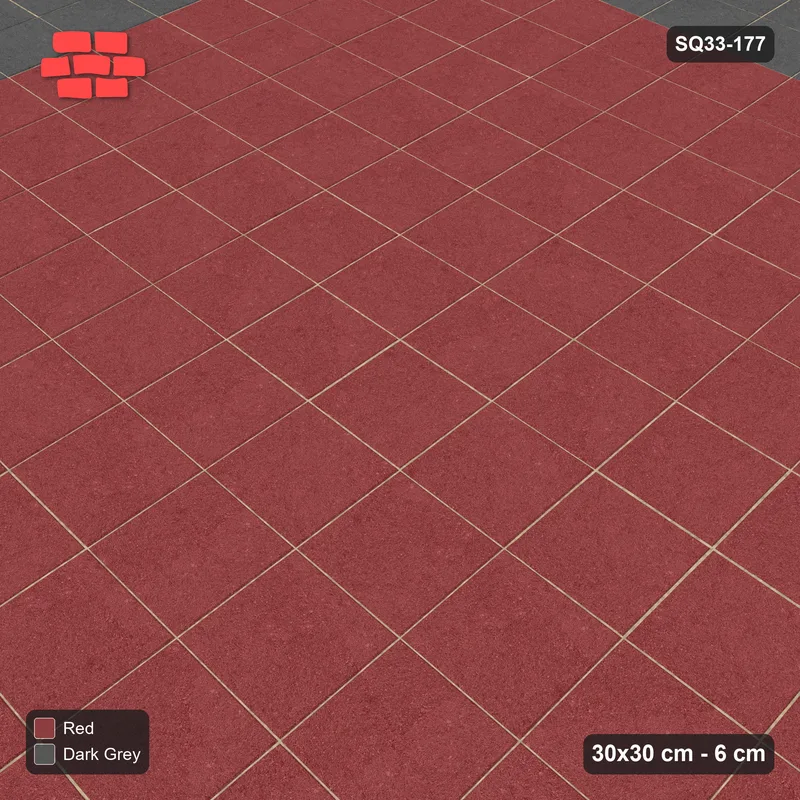 Interlock (Pasco) 30x30 cm · SQ33-177 · Double Course Border with Plain Field · Side view Interlock (Pasco) 30x30 cm · SQ33-177 · Double Course Border with Plain Field · Side view
