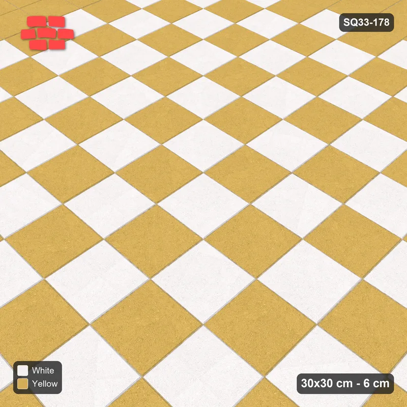 Interlock (Pasco) 30x30 cm · SQ33-178 · Double Course Border with Checker Field · Side view Interlock (Pasco) 30x30 cm · SQ33-178 · Double Course Border with Checker Field · Side view