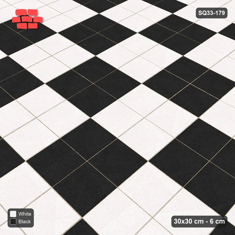 Interlock (Pasco) 30x30 cm · SQ33-179 · Double Course Border with Large Checker Field · Side view Interlock (Pasco) 30x30 cm · SQ33-179 · Double Course Border with Large Checker Field · Side view