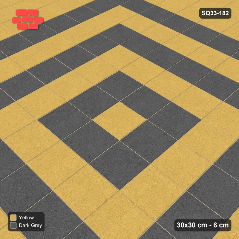 Interlock (Pasco) 30x30 cm · SQ33-182 · Double Course Border with Rings Field · Side view Interlock (Pasco) 30x30 cm · SQ33-182 · Double Course Border with Rings Field · Side view