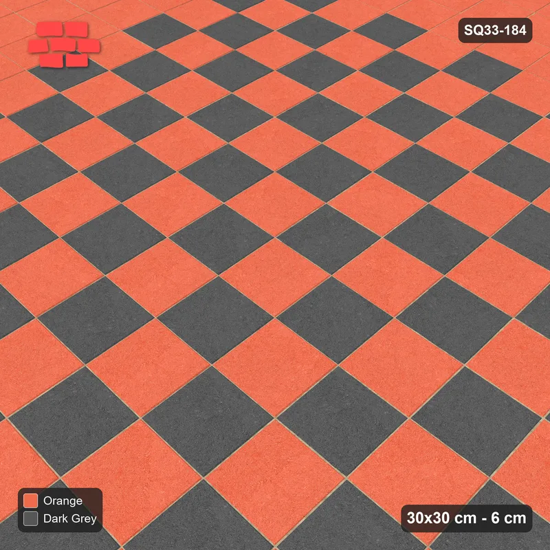 Interlock (Pasco) 30x30 cm · SQ33-184 · Triple Course Border with Checker Field · Side view Interlock (Pasco) 30x30 cm · SQ33-184 · Triple Course Border with Checker Field · Side view