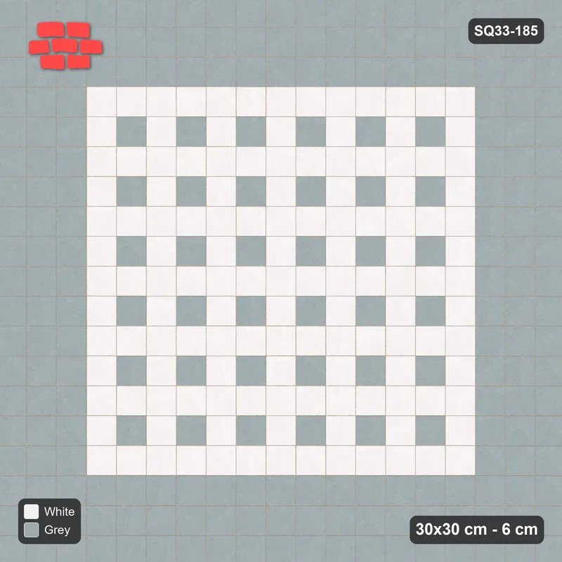 Interlock (Pasco) 30x30 cm · SQ33-185 · Triple Course Border with Accent Squares Field · Top view Interlock (Pasco) 30x30 cm · SQ33-185 · Triple Course Border with Accent Squares Field · Top view