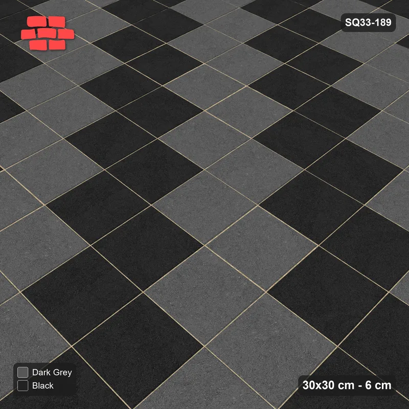 Interlock (Pasco) 30x30 cm · SQ33-189 · Single Course Border with Diagonal Stripes Field · Side view Interlock (Pasco) 30x30 cm · SQ33-189 · Single Course Border with Diagonal Stripes Field · Side view