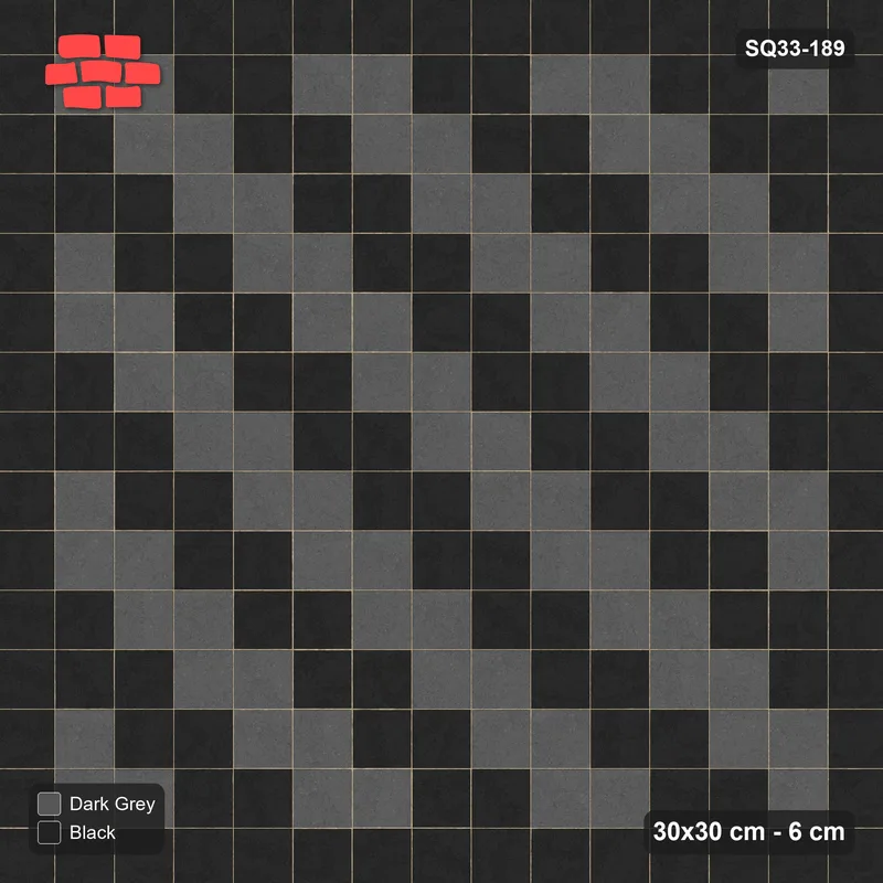 Interlock (Pasco) 30x30 cm · SQ33-189 · Single Course Border with Diagonal Stripes Field · Top view Interlock (Pasco) 30x30 cm · SQ33-189 · Single Course Border with Diagonal Stripes Field · Top view