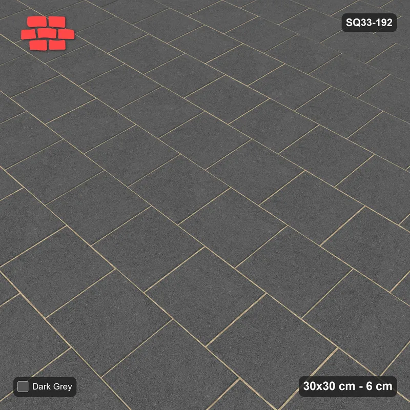 Interlock (Pasco) 30x30 cm · SQ33-192 · Running Bond, Half Offset · Side view Interlock (Pasco) 30x30 cm · SQ33-192 · Running Bond, Half Offset · Side view