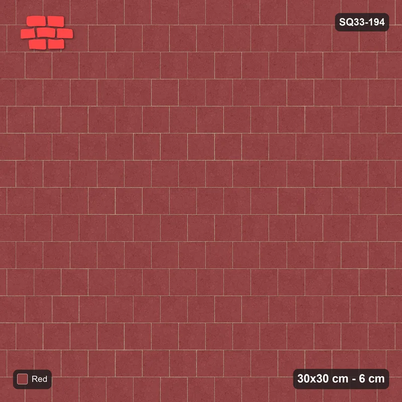 Interlock (Pasco) 30x30 cm · SQ33-194 · Running Bond, Third Offset · Top view Interlock (Pasco) 30x30 cm · SQ33-194 · Running Bond, Third Offset · Top view