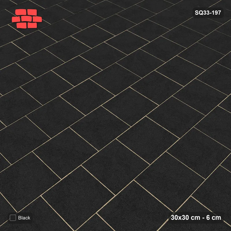 Interlock (Pasco) 30x30 cm · SQ33-197 · Vertical Running Bond · Side view Interlock (Pasco) 30x30 cm · SQ33-197 · Vertical Running Bond · Side view