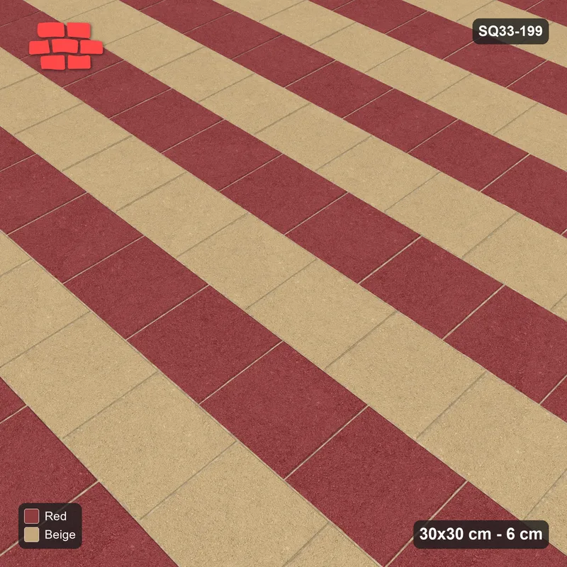 Interlock (Pasco) 30x30 cm · SQ33-199 · Running Bond Alternate Courses · Side view Interlock (Pasco) 30x30 cm · SQ33-199 · Running Bond Alternate Courses · Side view