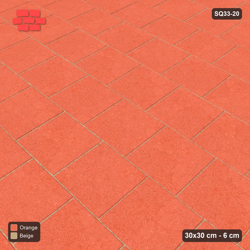 Interlock (Pasco) 30x30 cm · SQ33-20 · Half-bond running in kerb frame · Side view Interlock (Pasco) 30x30 cm · SQ33-20 · Half-bond running in kerb frame · Side view