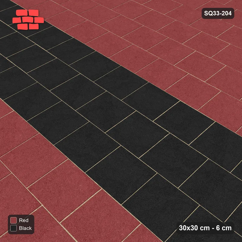 Interlock (Pasco) 30x30 cm · SQ33-204 · Running Bond Feature Band · Side view Interlock (Pasco) 30x30 cm · SQ33-204 · Running Bond Feature Band · Side view