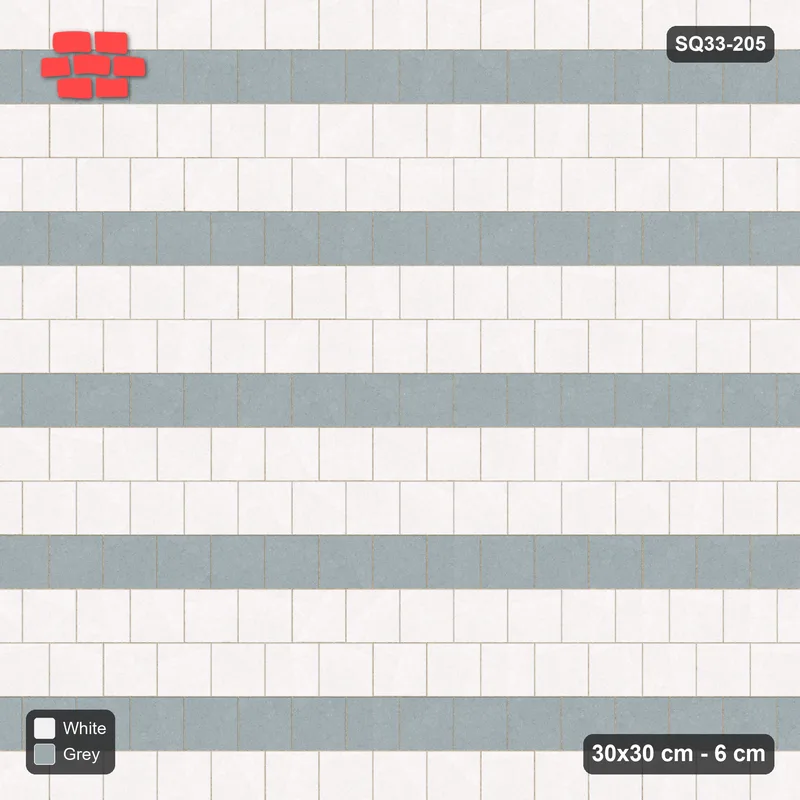 Interlock (Pasco) 30x30 cm · SQ33-205 · Running Bond Every Third Course · Top view Interlock (Pasco) 30x30 cm · SQ33-205 · Running Bond Every Third Course · Top view
