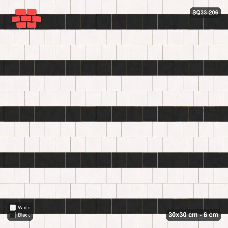 Interlock (Pasco) 30x30 cm · SQ33-206 · Running Bond Every Third Course · Top view Interlock (Pasco) 30x30 cm · SQ33-206 · Running Bond Every Third Course · Top view