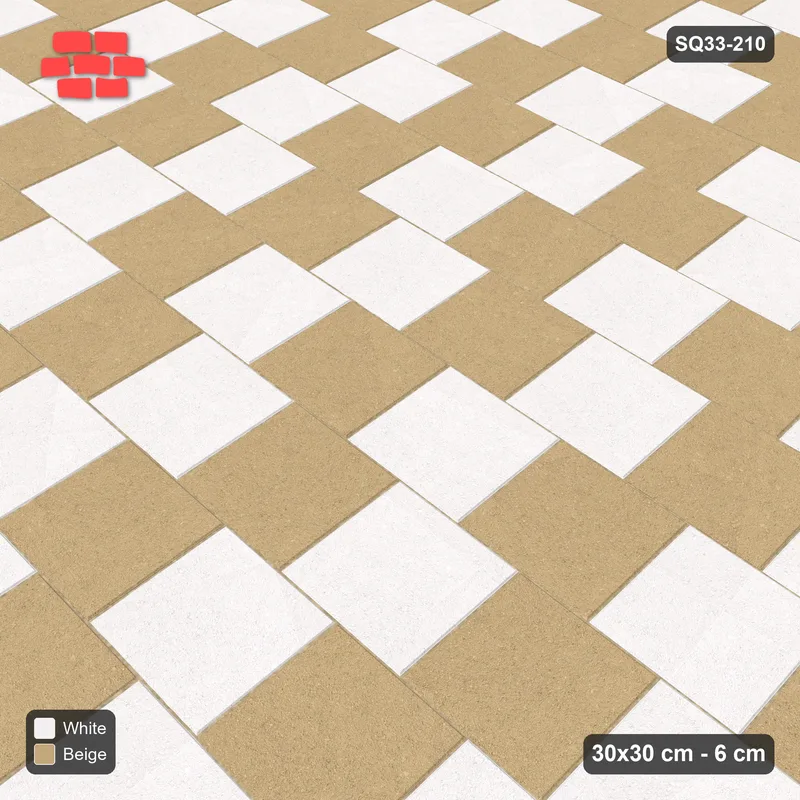 Interlock (Pasco) 30x30 cm · SQ33-210 · Running Bond Staircase Checker · Side view Interlock (Pasco) 30x30 cm · SQ33-210 · Running Bond Staircase Checker · Side view