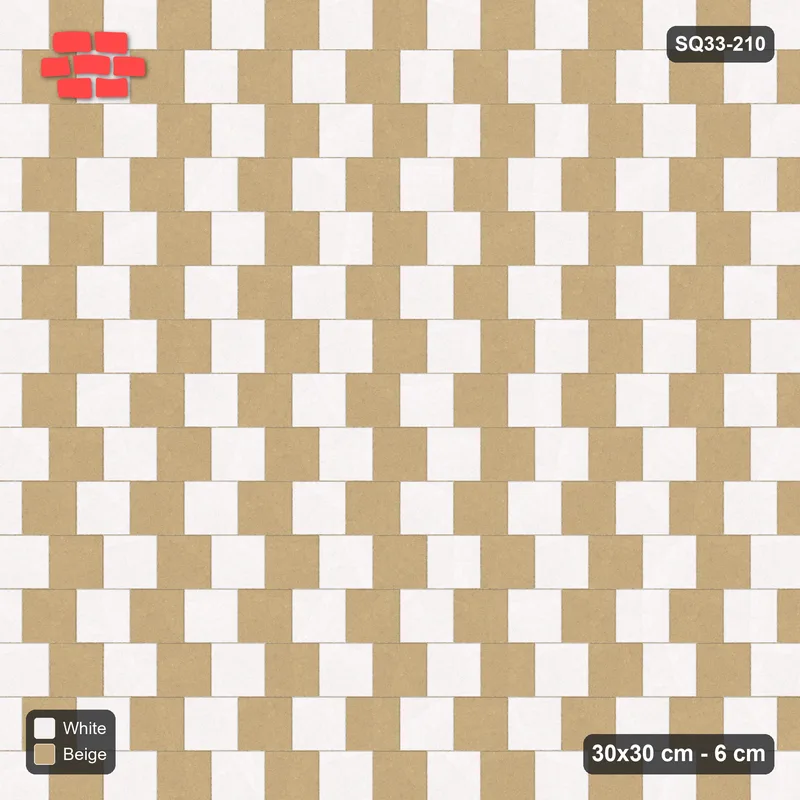 Interlock (Pasco) 30x30 cm · SQ33-210 · Running Bond Staircase Checker · Top view Interlock (Pasco) 30x30 cm · SQ33-210 · Running Bond Staircase Checker · Top view