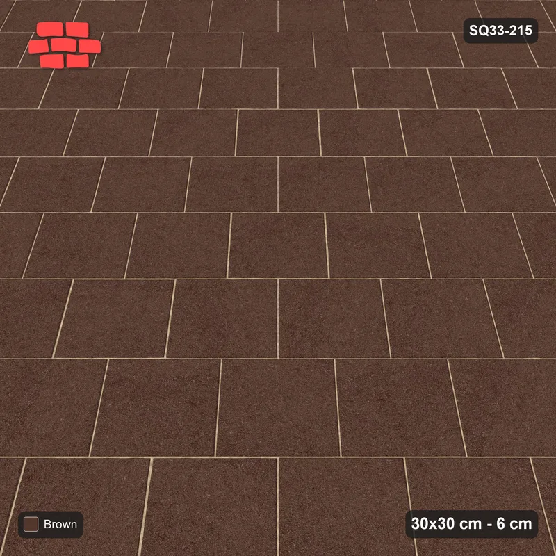 Interlock (Pasco) 30x30 cm · SQ33-215 · Diagonal Running Bond · Side view Interlock (Pasco) 30x30 cm · SQ33-215 · Diagonal Running Bond · Side view
