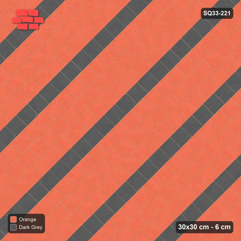 Interlock (Pasco) 30x30 cm · SQ33-221 · Diagonal Running with Stripes · Top view Interlock (Pasco) 30x30 cm · SQ33-221 · Diagonal Running with Stripes · Top view