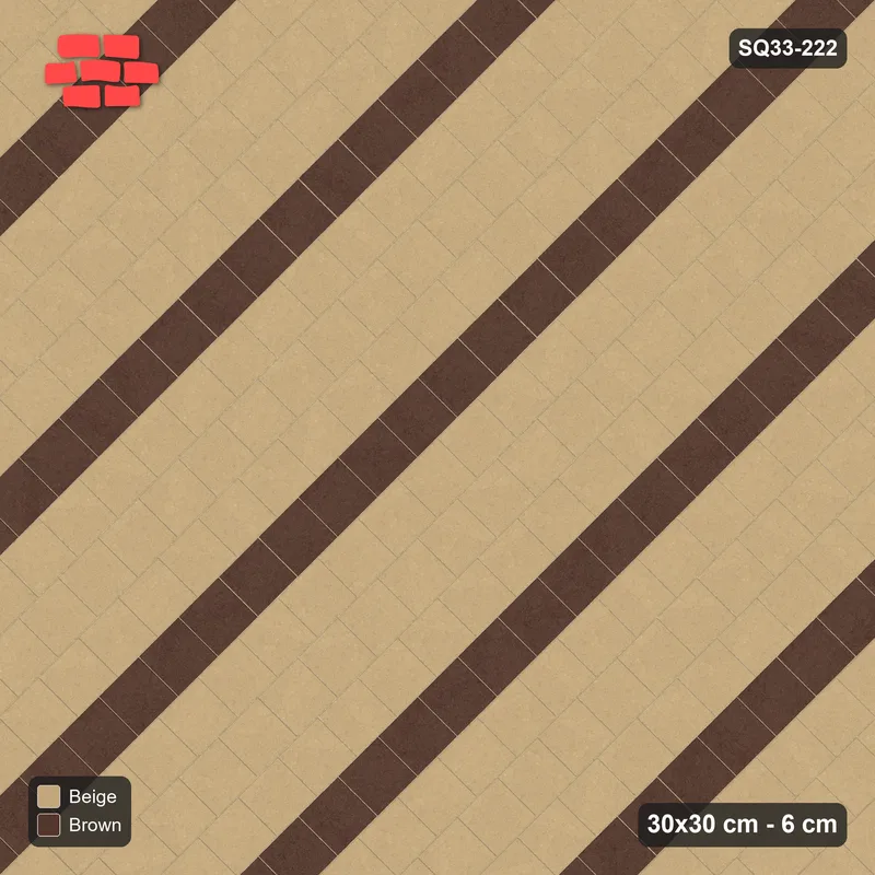 Interlock (Pasco) 30x30 cm · SQ33-222 · Diagonal Running with Stripes · Top view Interlock (Pasco) 30x30 cm · SQ33-222 · Diagonal Running with Stripes · Top view