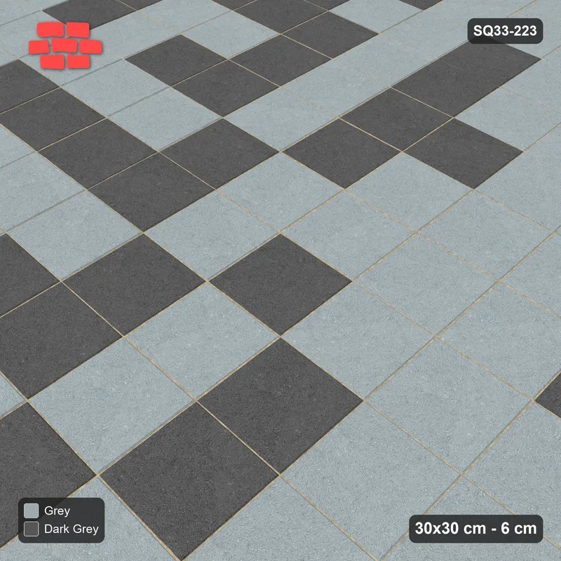 Interlock (Pasco) 30x30 cm · SQ33-223 · Stack Bond Tonal Blend · Side view Interlock (Pasco) 30x30 cm · SQ33-223 · Stack Bond Tonal Blend · Side view