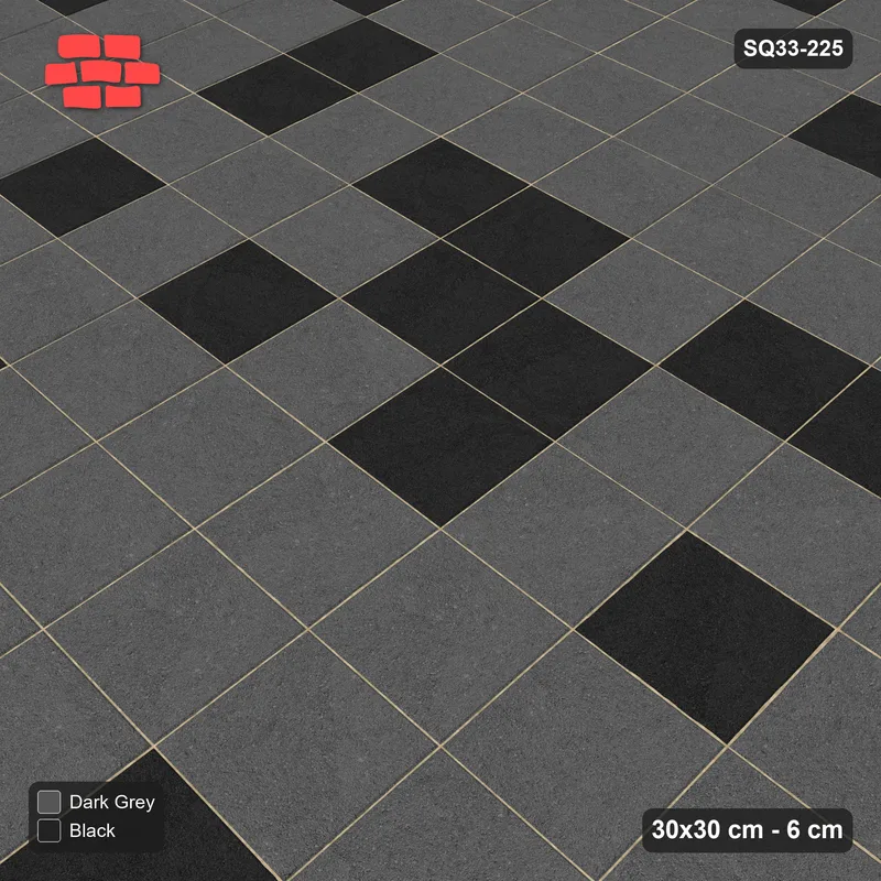 Interlock (Pasco) 30x30 cm · SQ33-225 · Stack Bond Tonal Blend · Side view Interlock (Pasco) 30x30 cm · SQ33-225 · Stack Bond Tonal Blend · Side view