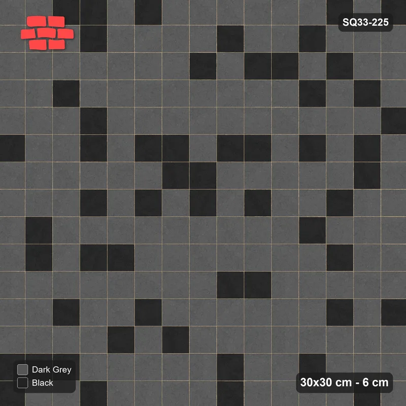 Interlock (Pasco) 30x30 cm · SQ33-225 · Stack Bond Tonal Blend · Top view Interlock (Pasco) 30x30 cm · SQ33-225 · Stack Bond Tonal Blend · Top view