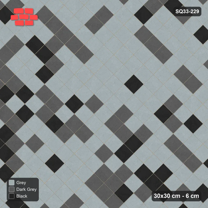 Interlock (Pasco) 30x30 cm · SQ33-229 · Diagonal Tonal Blend · Top view Interlock (Pasco) 30x30 cm · SQ33-229 · Diagonal Tonal Blend · Top view