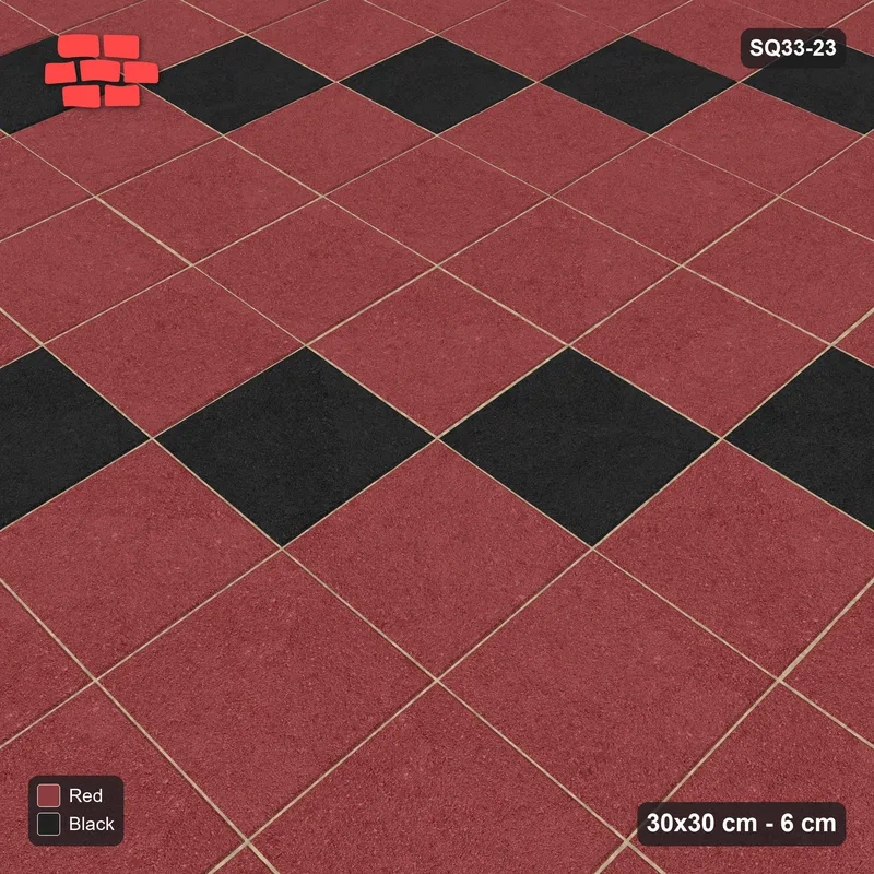 Interlock (Pasco) 30x30 cm · SQ33-23 · Stack bond, stepping-stone bands · Side view Interlock (Pasco) 30x30 cm · SQ33-23 · Stack bond, stepping-stone bands · Side view