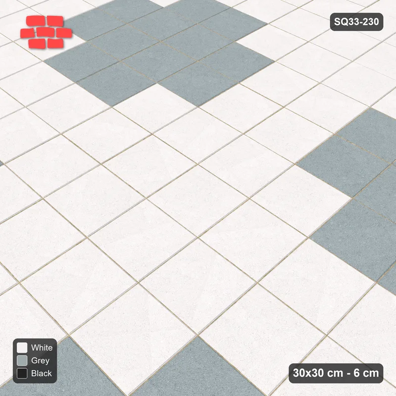Interlock (Pasco) 30x30 cm · SQ33-230 · Stepped Diamond Field · Side view Interlock (Pasco) 30x30 cm · SQ33-230 · Stepped Diamond Field · Side view