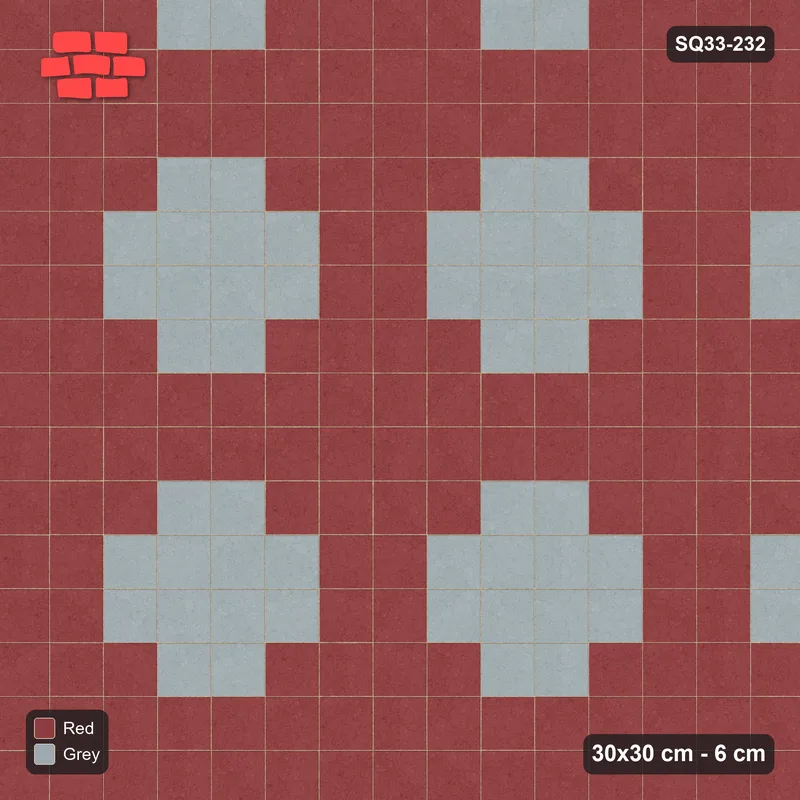 Interlock (Pasco) 30x30 cm · SQ33-232 · Stepped Diamond Field · Top view Interlock (Pasco) 30x30 cm · SQ33-232 · Stepped Diamond Field · Top view