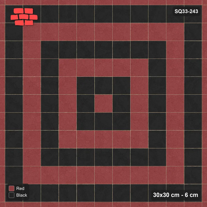 Interlock (Pasco) 30x30 cm · SQ33-243 · Rings in Kerb Frame · Top view Interlock (Pasco) 30x30 cm · SQ33-243 · Rings in Kerb Frame · Top view