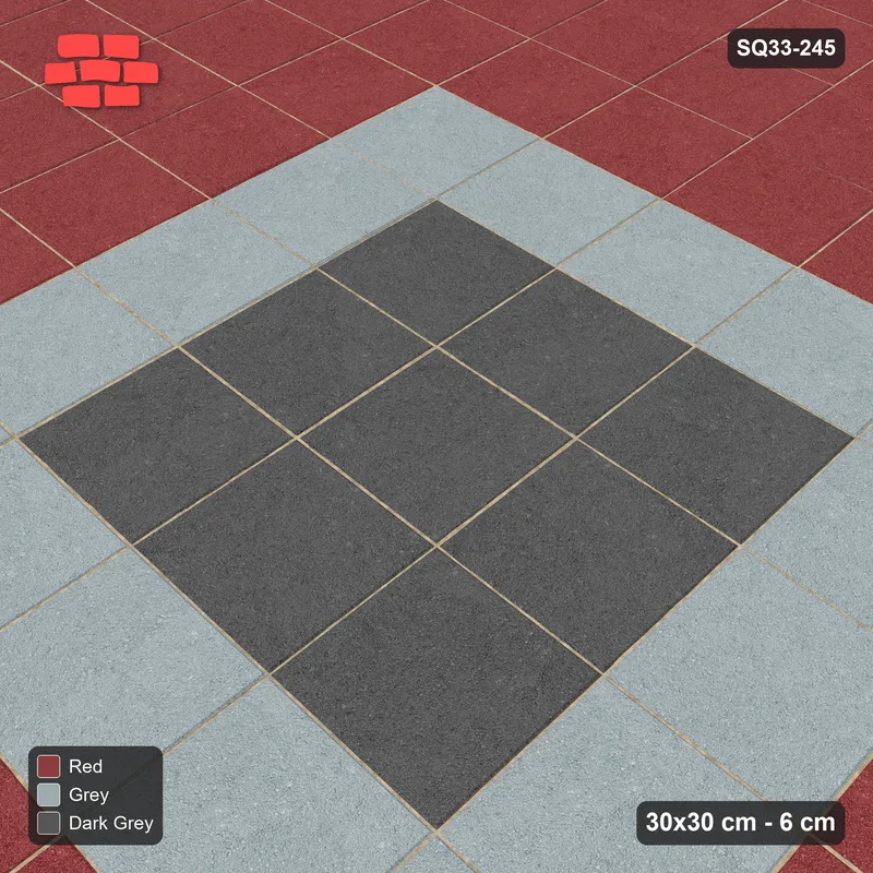 Interlock (Pasco) 30x30 cm · SQ33-245 · Medallion in Kerb Frame · Side view Interlock (Pasco) 30x30 cm · SQ33-245 · Medallion in Kerb Frame · Side view