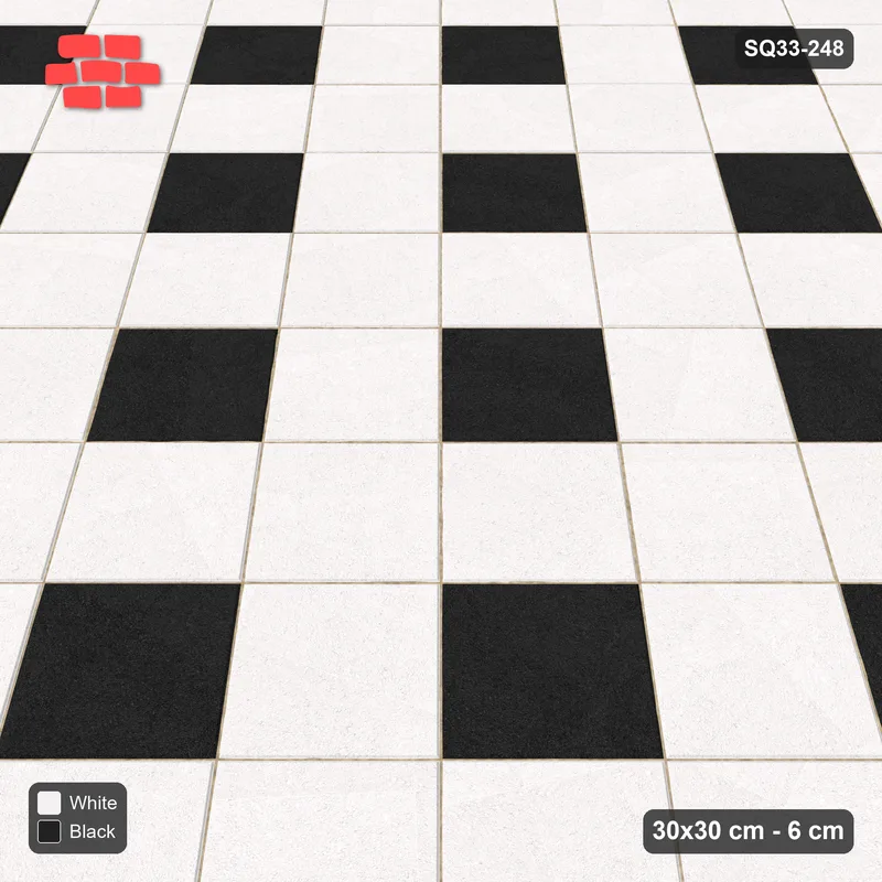 Interlock (Pasco) 30x30 cm · SQ33-248 · Harlequin Diamonds in Kerb Frame · Side view Interlock (Pasco) 30x30 cm · SQ33-248 · Harlequin Diamonds in Kerb Frame · Side view