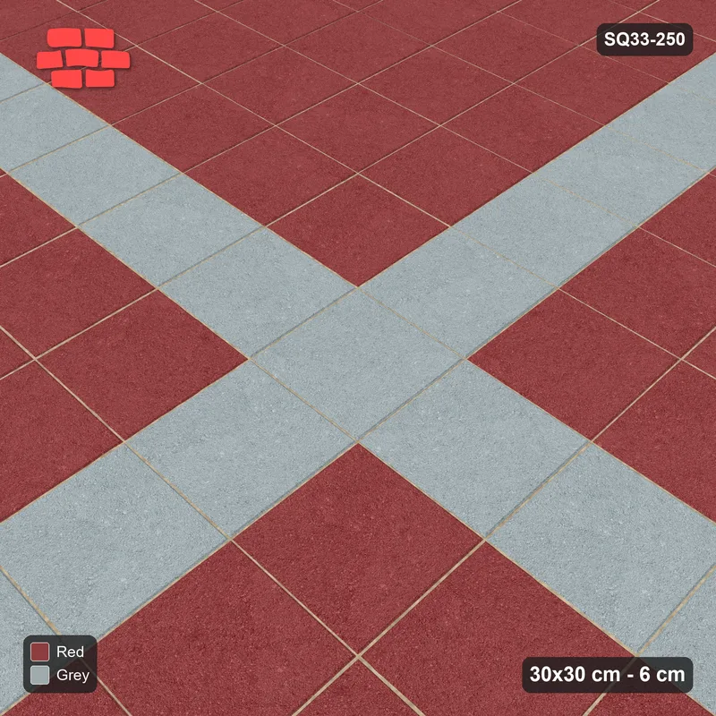 Interlock (Pasco) 30x30 cm · SQ33-250 · Cross in Kerb Frame · Side view Interlock (Pasco) 30x30 cm · SQ33-250 · Cross in Kerb Frame · Side view