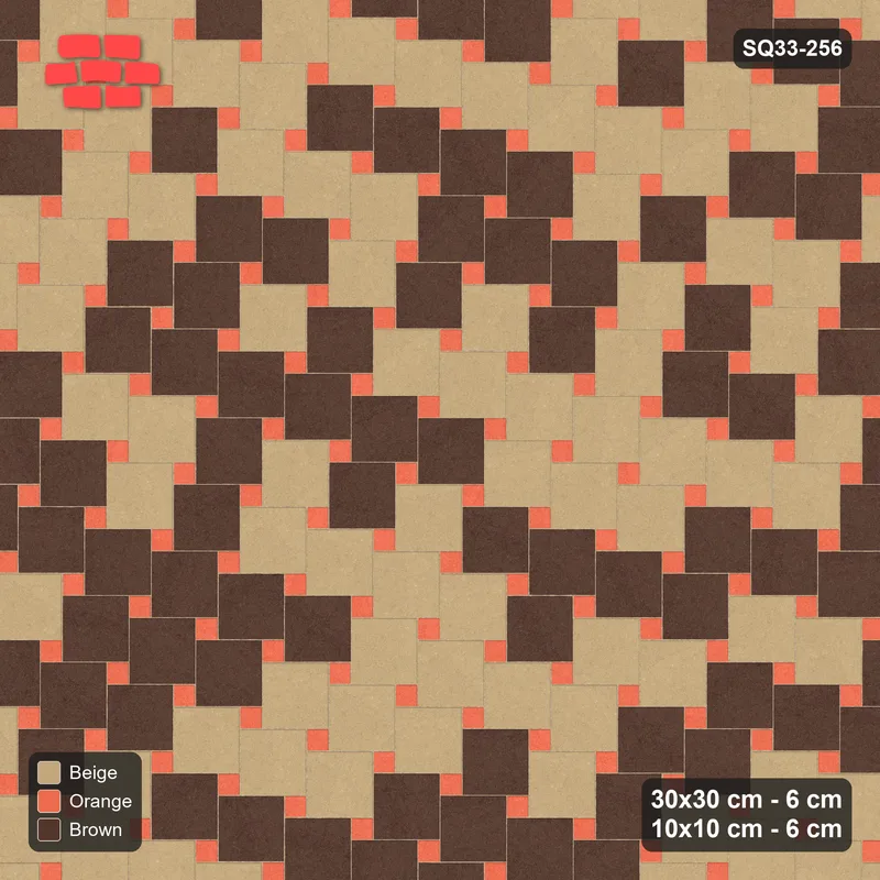 Interlock (Pasco) 30x30 cm · SQ33-256 · Offset Lattice, Tonal Blend, Mirrored · Top view Interlock (Pasco) 30x30 cm · SQ33-256 · Offset Lattice, Tonal Blend, Mirrored · Top view
