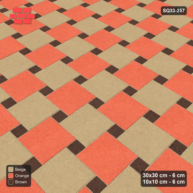 Interlock (Pasco) 30x30 cm · SQ33-257 · Offset Lattice, Alternating Squares, Mirrored · Side view Interlock (Pasco) 30x30 cm · SQ33-257 · Offset Lattice, Alternating Squares, Mirrored · Side view